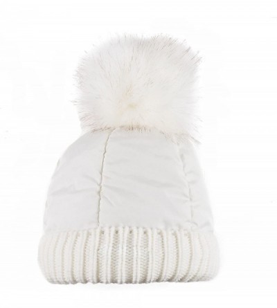 Skullies & Beanies Beanie for Women with Pom Pom Skully Cap Hat Toboggan Fashion Knit Fall Winter - White - C618C9AOG4S $7.43