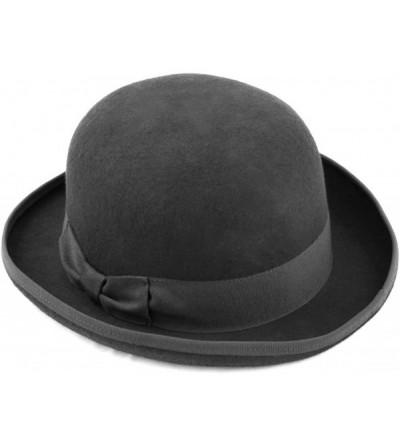 Fedoras Classic Melon Wool Felt Bowler Hat - Anthracite - CQ1948HC8IZ $31.39