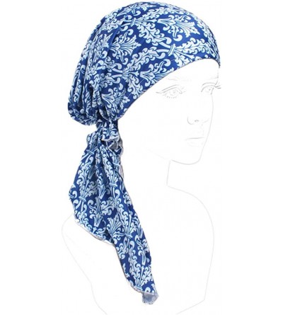 Skullies & Beanies Women's Chemo Hat Pre Tied Turban Head Scarves Headwear Beanie Coverings Summer - A - CF18XXX25UH $20.97