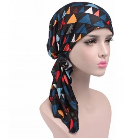 Skullies & Beanies Women's Chemo Hat Pre Tied Turban Head Scarves Headwear Beanie Coverings Summer - A - CF18XXX25UH $8.24