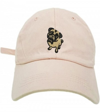 Baseball Caps Pug Style Dad Hat Washed Cotton Polo Baseball Cap - Beige - CS188OK2H0D $13.35