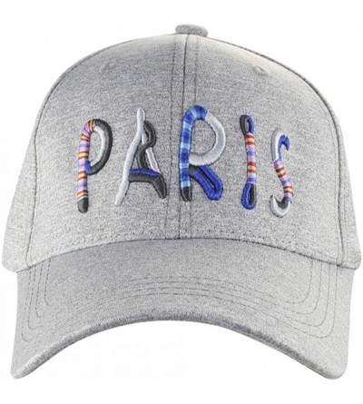 Baseball Caps Women's Paris Rainbow 3D Embroidered Sayings Adjustable Hat - Grey - CY18N6EL3UG $21.11