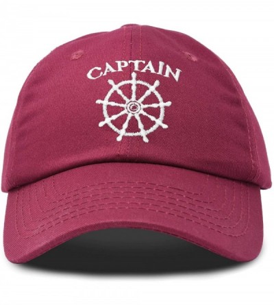 Baseball Caps Captain Hat Sailing Baseball Cap Navy Gift Boating Men Women - Maroon - CU18WEWGHCK $15.09