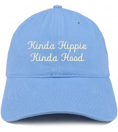 Baseball Caps Kinda Hippie Kinda Hood Embroidered Brushed Cotton Cap - Carolina Blue - C7188TGGGUO $21.57