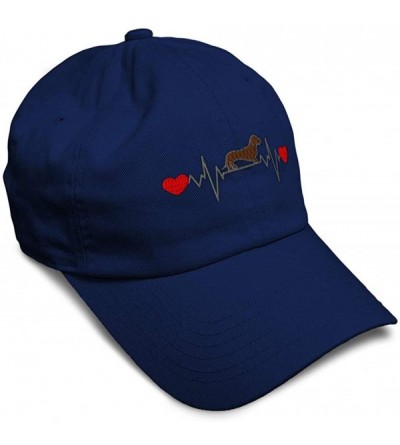 Baseball Caps Soft Baseball Cap Dog Dachshund Lifeline B Embroidery Dad Hats for Men & Women - Navy - C818TNN38I9 $12.87