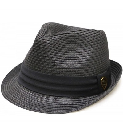 Sun Hats Pamoa Pms510 Dent Trilby Summer Fedora Hat - 490 Black - CJ12F8OJI93 $16.60