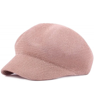Newsboy Caps Women's Mesh Summer Newsboy Cap Beret Visor Hat - Pink - CZ18E77SEKR $26.43