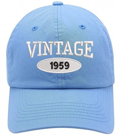 Baseball Caps Vintage 1959 61st Birthday Embroidered Relaxed Fitting Dad Cap - Vc300_babyblue - C418QIWRDY0 $14.60