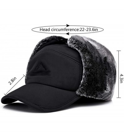 Skullies & Beanies Men's Faux Fur Earflap Winter Hat Warm Baseball Cap Hunting Hat - Black - C818L7K2NG4 $37.80