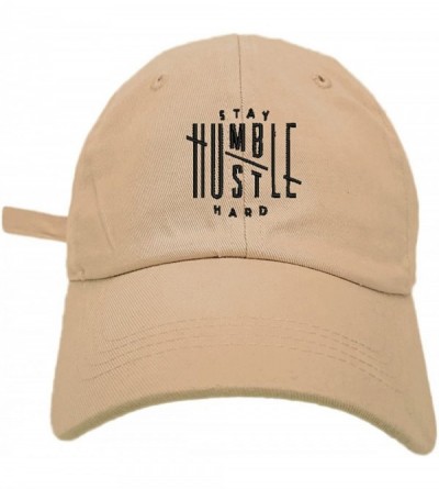 Baseball Caps Humble Stay Hard Logo Style Dad Hat Washed Cotton Polo Baseball Cap - Khaki - CJ187Y9HG39 $14.97