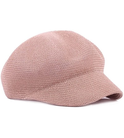 Newsboy Caps Women's Mesh Summer Newsboy Cap Beret Visor Hat - Pink - CZ18E77SEKR $11.45