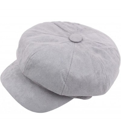 Berets newsboy Hat Octagonal Winter Beret Hat For Women - Gray - CA188YEOG0X $8.23