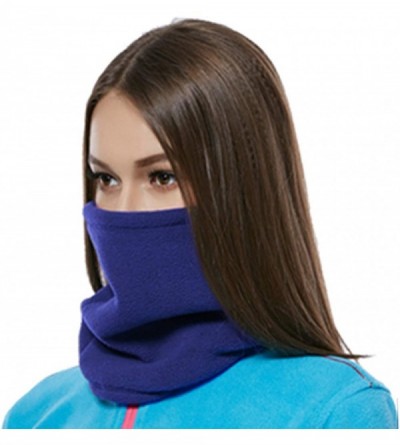 Balaclavas 2 Pack or 1 Pack- Winter Double Layer Fleece Neck Gaiter Neck Warmer Scarf Face Mask Beanie Hat - 1 Pack Blue - CN...