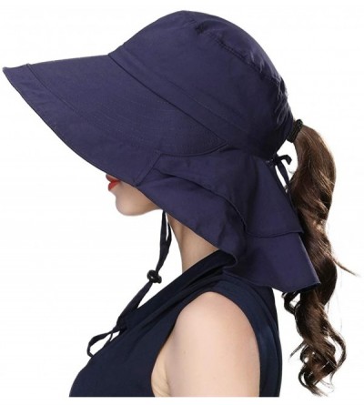 Sun Hats Summer Ladies UPF 50 Sun Hats for Women Anti-Fog Dustproof Sun Cap - 69085navy - CH18RE4NOH7 $22.43