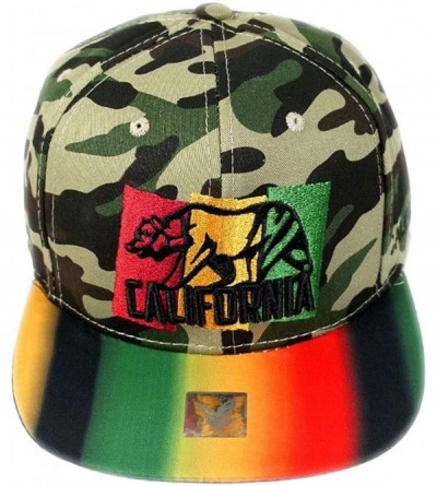 Baseball Caps California Republic Cali Bear Cap Hat Flat Bill Snapback with Floral Flower Print - Multi Color - CW198KC33EY $...
