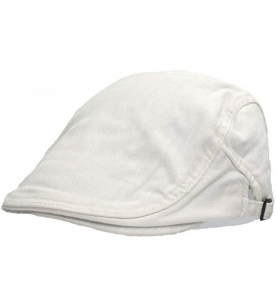 Newsboy Caps Solid Color Canvas Strap Newsboy Cap Driving Cabby Ivy Golf Beret Hat - White - C9182DLHY04 $11.40