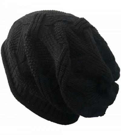 Skullies & Beanies Women Men Slouchy Beanie Hat Baggy Oversized Knit Winter Warm Cap - Style X-black - CJ18AKOTNZS $7.92