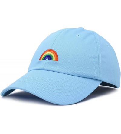 Baseball Caps Rainbow Baseball Cap Womens Hats Cute Hat Soft Cotton Caps - Light Blue - CK180YMDHMN $12.99