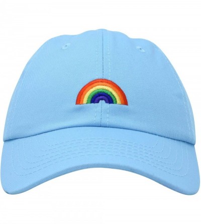 Baseball Caps Rainbow Baseball Cap Womens Hats Cute Hat Soft Cotton Caps - Light Blue - CK180YMDHMN $12.99