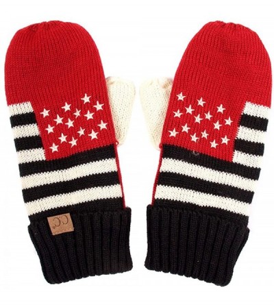 Skullies & Beanies Unisex American Flag USA Patriotic Knit Hat - Set Black - CX1873WAA0T $18.47