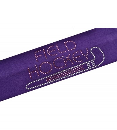 Headbands Field Hockey Rhinestone Stretch Headband for Girls- Teens and Adults - Purple - C711QC7QUIN $12.67