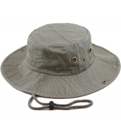Sun Hats 100% Cotton Stone-Washed Safari Wide Brim Foldable Double-Sided Sun Boonie Bucket Hat - Olive - CQ12O0S7BTV $12.03