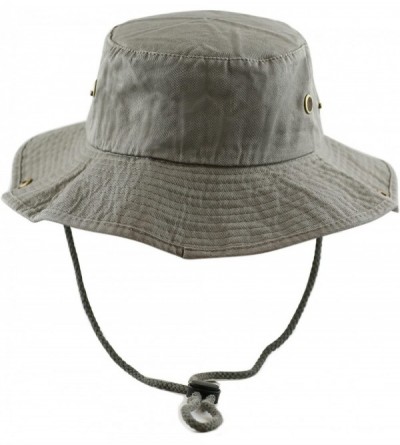 Sun Hats 100% Cotton Stone-Washed Safari Wide Brim Foldable Double-Sided Sun Boonie Bucket Hat - Olive - CQ12O0S7BTV $12.03