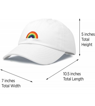 Baseball Caps Rainbow Baseball Cap Womens Hats Cute Hat Soft Cotton Caps - White - CL180YQ986A $14.07