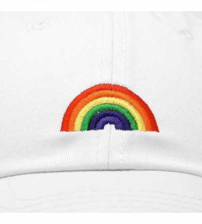 Baseball Caps Rainbow Baseball Cap Womens Hats Cute Hat Soft Cotton Caps - White - CL180YQ986A $14.07