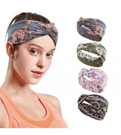 Headbands Headband Stretchy Headwraps Hairband - Set 4( 4 Pack ) - C9196AN2HKN $9.98