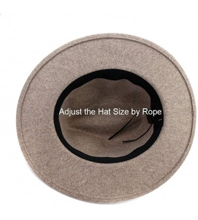 Fedoras Classic Wool Fedora Hats Wide Brim Belt Buckle for Women & Men - C-new Black Belt Oatmeal - C3192ASOCLD $15.21