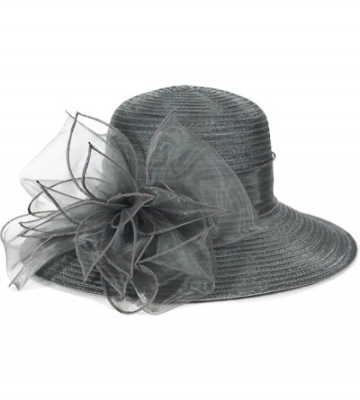 Bucket Hats Kentucky Derby Dress Church Cloche Hat Sweet Cute Floral Bucket Hat - Leaf-grey - CN18NTNG5HY $21.89