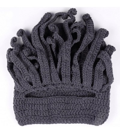 Skullies & Beanies Unisex Knit Stubble Beard Beanie - Gray - C212IERFB9H $16.32