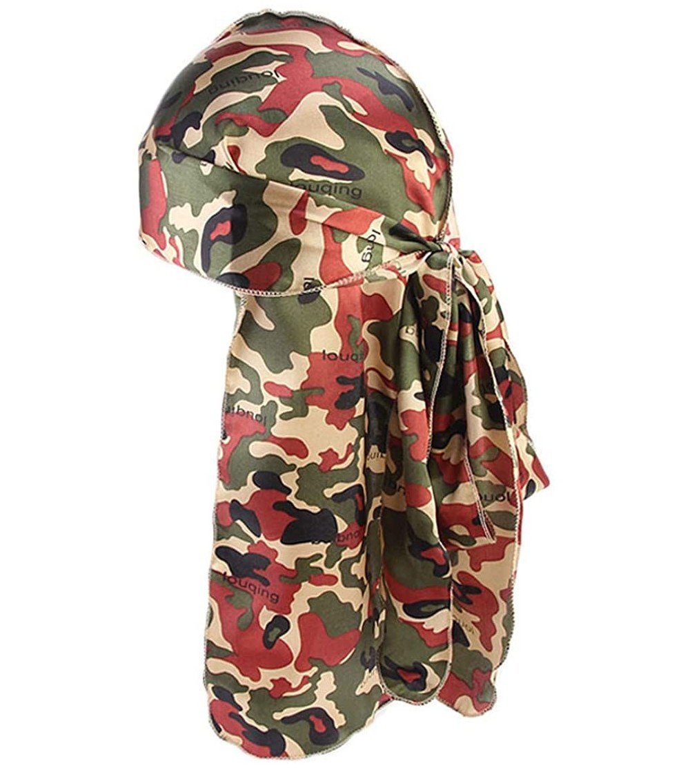 Skullies & Beanies Print Silky Durags Turban Silk Du Rag Waves Caps Headwear Do Doo Rag for Women Men - Tjm-05k-4 - CC197UXDD...