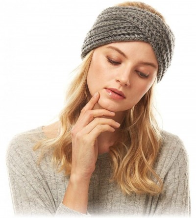 Cold Weather Headbands Women's Winter Knitted Headband Ear Warmer Head Wrap (Flower/Twisted/Checkered) - Gray - CS18HD5NTKD $...