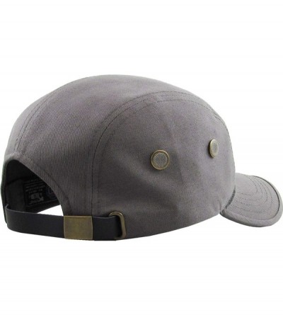 Baseball Caps Five Panel Solid Color Unisex Adjustable Army Military Cadet Cap - Dark Grey - CL11YXG7GGF $7.88