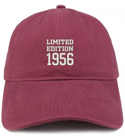 Baseball Caps Limited Edition 1956 Embroidered Birthday Gift Brushed Cotton Cap - Maroon - CC18D9NOZ5C $39.75