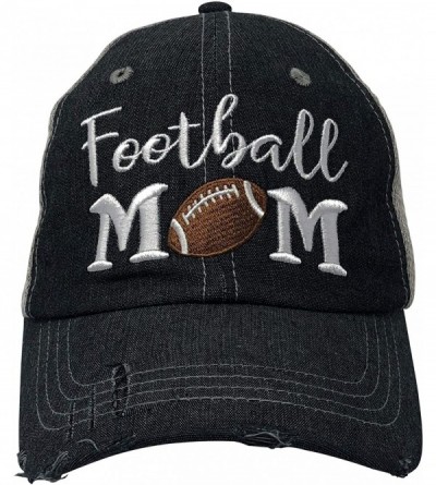 Baseball Caps Embroidered Football Mom Mesh Trucker Style Hat Cap Football MOM Gift Mothers Day Dark Grey - CP18WDD8CEM $18.20