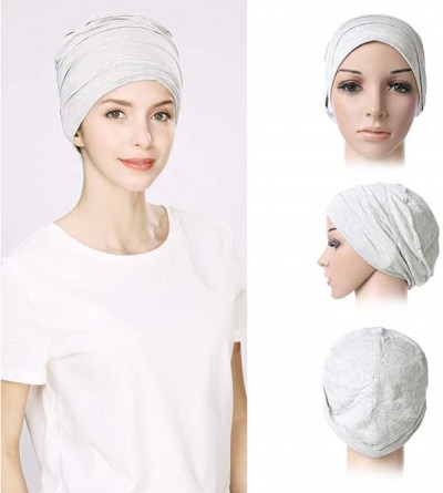 Skullies & Beanies Headwrap Head Scarf Chemo Beanie Hat Slouchy Cancer Turban Sleeping Hat - 99047light Grey - C818Y97EIC0 $1...
