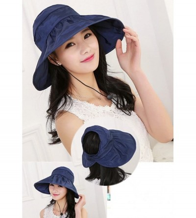 Sun Hats Summer Bill Flap Cap UPF 50+ Cotton Sun Hat Neck Cover Cord for Women - Pink - CZ18DL5YLU0 $11.67
