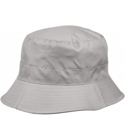 Rain Hats Adjustable Waterproof Bucket Rain Hat in Nylon- Easy to fold CL3056 - Cl3056lt Gray - C218IRW7K22 $11.90