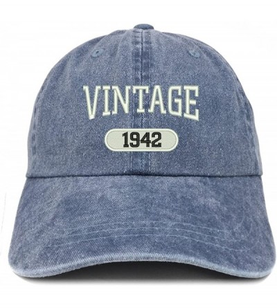 Baseball Caps Vintage 1942 Embroidered 78th Birthday Soft Crown Washed Cotton Cap - Navy - CQ180WU29QD $13.56