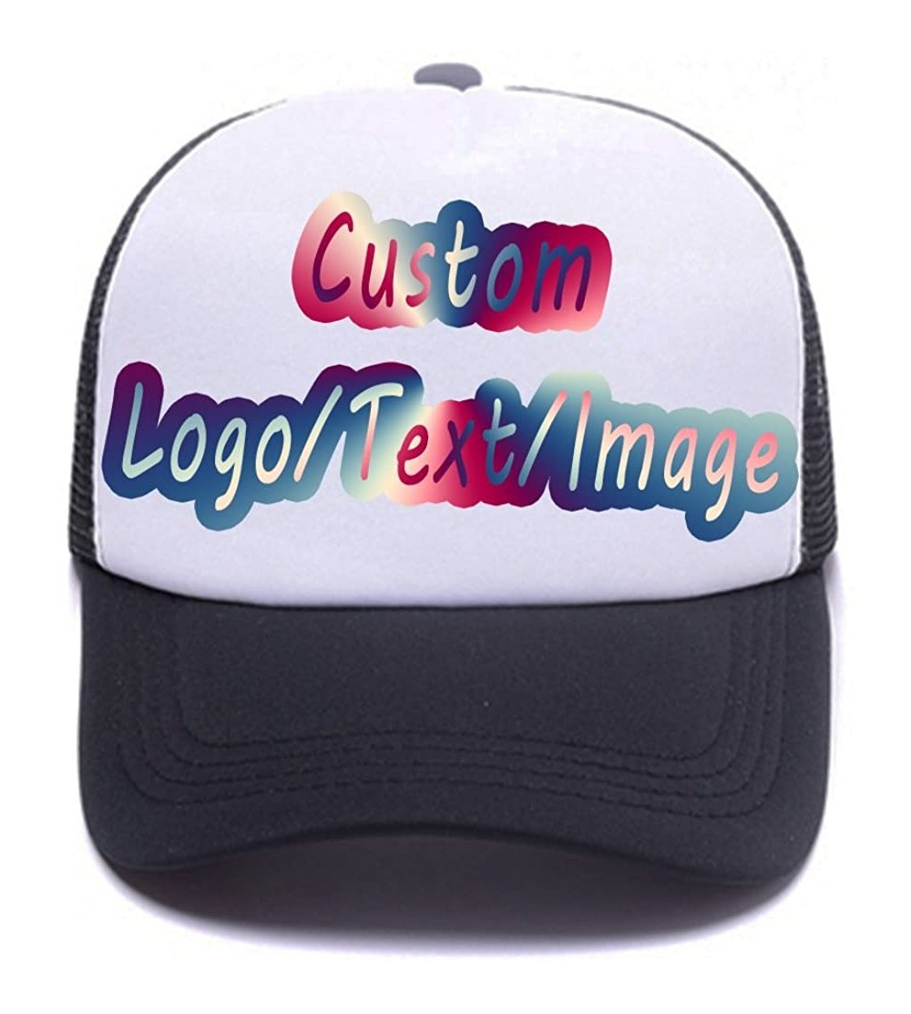 Baseball Caps Custom Ponytail Baseball Cap Personalized Messy Bun Hat Mesh Visor Trucker Hat - Trucker Black - CP18HCXNG8R $1...