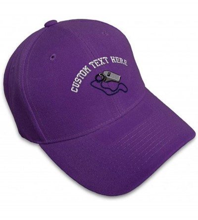 Baseball Caps Custom Baseball Cap Referee Whistle B Embroidery Dad Hats for Men & Women - Purple - CW18SH27R8A $12.59