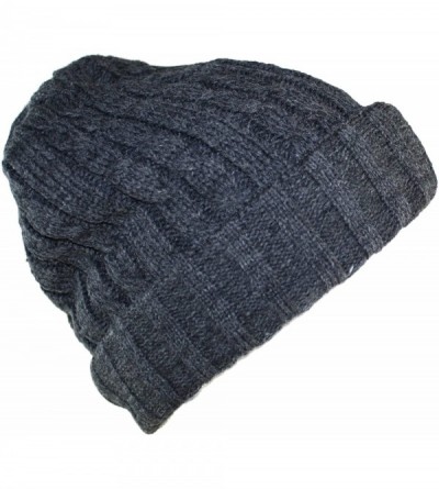 Skullies & Beanies Jack's Cable Knit Foldover Beanie with Fleece Lining - Grey - C51286G0RJF $6.86