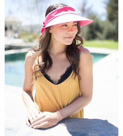 Visors Women's Summer SPF 50+ UV Protection Sun Visor Hat - Fushsia - CQ17X0GCSNG $11.38