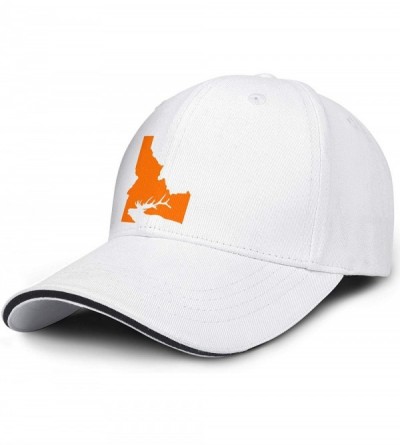 Baseball Caps Baseball Cap Idaho State Elk Hunting Snapbacks Truker Hats Unisex Adjustable Fashion Cap - White-1 - C6194EOANK...