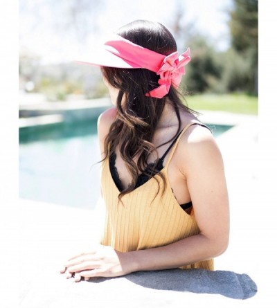 Visors Women's Summer SPF 50+ UV Protection Sun Visor Hat - Fushsia - CQ17X0GCSNG $11.38