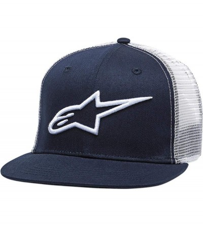 Baseball Caps Men's Logo Flexfit Hat Flat Bill Trucker Snap Back - Navy/White - CS18X5Y2XXY $20.71