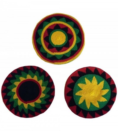 Berets INSPIRIT ARTS TAM BERET Regular Size Hand Made Crochet Knit Slouchy Dread Loc Locks Rasta Reggae Hat - C6119VFL02J $7.99